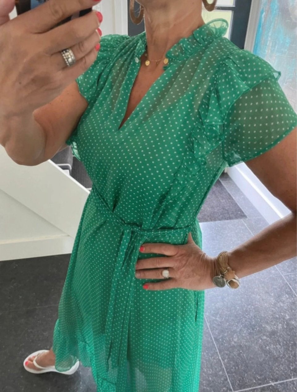 Lolly’s Laundry, super leuk, zwierig en luchtig zomerjurkje,, Maat 38/40 (M), Ophalen of Verzenden, Zo goed als nieuw, Onder de knie