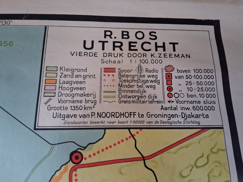 Antieke schoolplaat prov. Utrecht aardrijkskunde *eureka*, Antiek en Kunst, Antiek | Schoolplaten, Ophalen, Aardrijkskunde