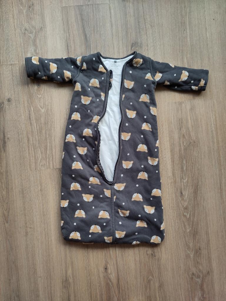 Hema donkergrijze babyslaapzak met vossen maat 68-80, Ophalen of Verzenden, Zo goed als nieuw, 70 tot 85 cm, Slaapzak