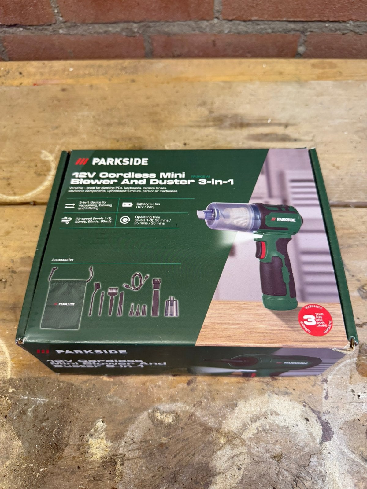 Parkside 12V Mini Blower & Duster 3-in-1 PAUKGB A1 –compleet, Ophalen of Verzenden, Nieuw, Kruimeldief