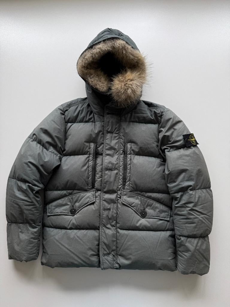 Stone Island Reslin poplin Down jas M, Maat 48/50 (M), Ophalen of Verzenden, Grijs, Stone Island