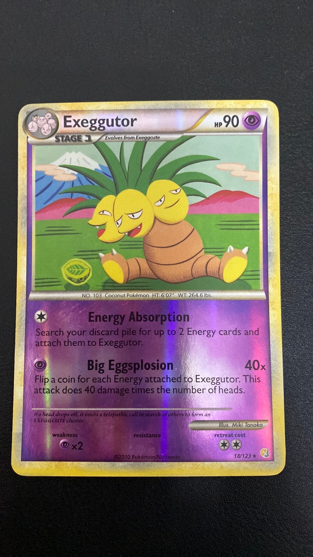 Pokemon exeggutor 18 reverse holo HGSS, Ophalen of Verzenden, Gebruikt, Losse kaart