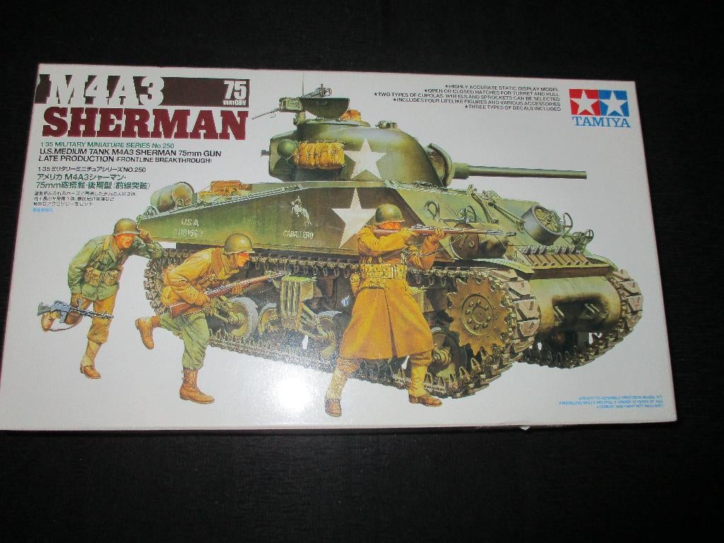 H-241,TAMIYA 1-35,NO,35250,U.S. Medium Tank M4A3 Sherman 75, Overige merken, 1:32 tot 1:50, Overige typen, Nieuw