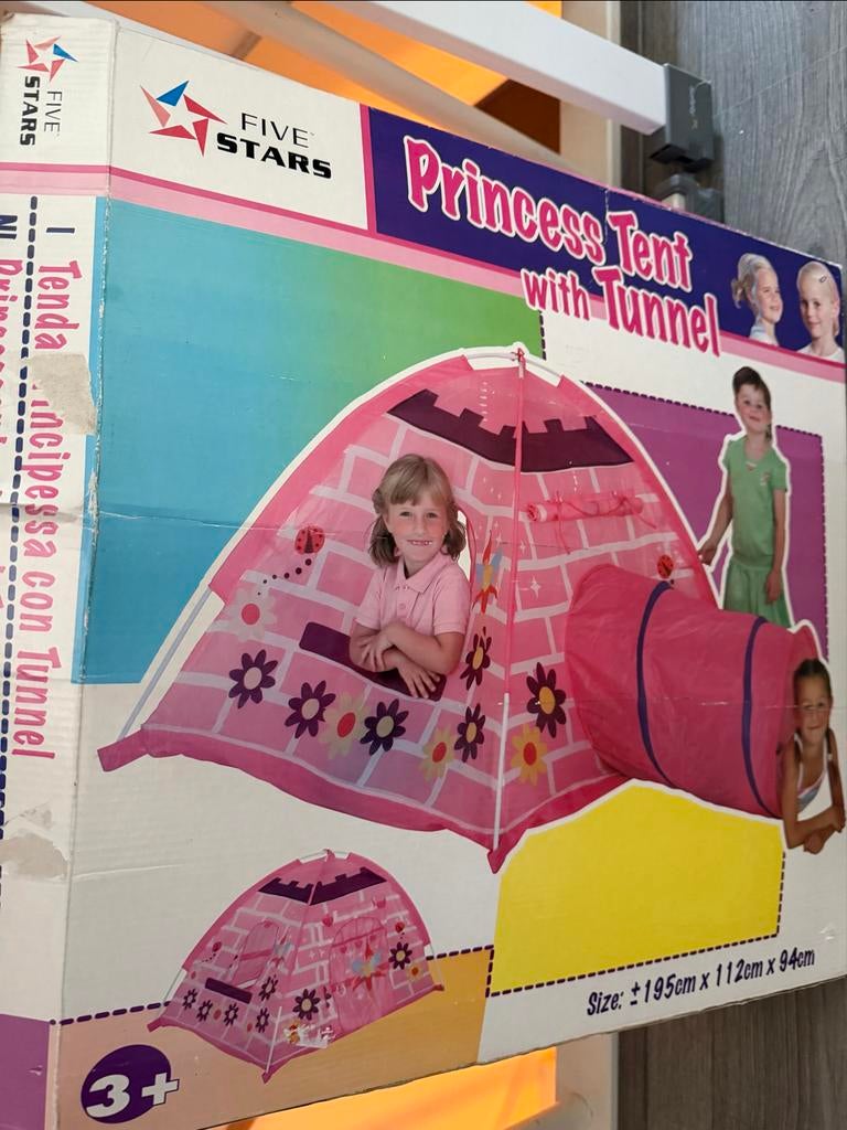 Prinsessentent met tunnel - Speeltent voor kinderen, Ophalen of Verzenden, Gebruikt