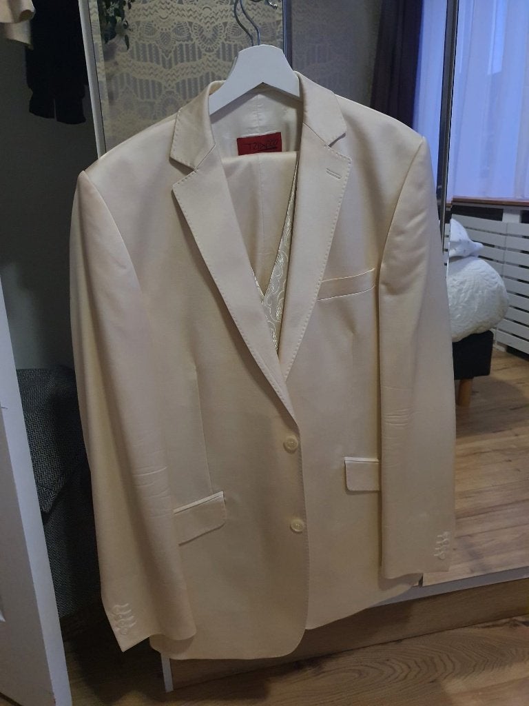 Tziacco by Wilvorst 3d Kostuum/Pak, Mt 54, Champagne/Pastel, Kleding | Heren, Kostuums en Colberts, Ophalen of Verzenden, Zo goed als nieuw