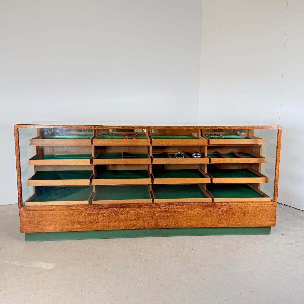 Vintage eiken fournituren toonbank – SLB Stuttgart, Ophalen of Verzenden