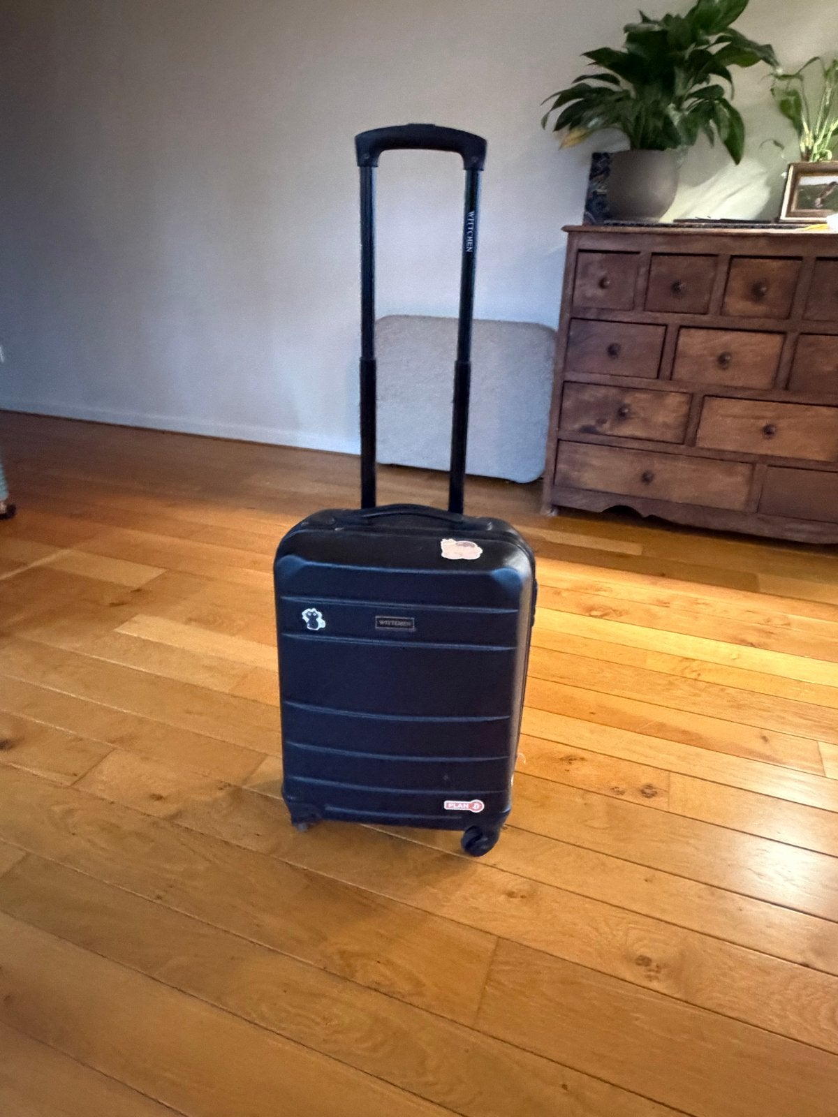 Handige overhead cabin trolley - Zwart, Ophalen, Gebruikt, 50 tot 60 cm, Hard kunststof