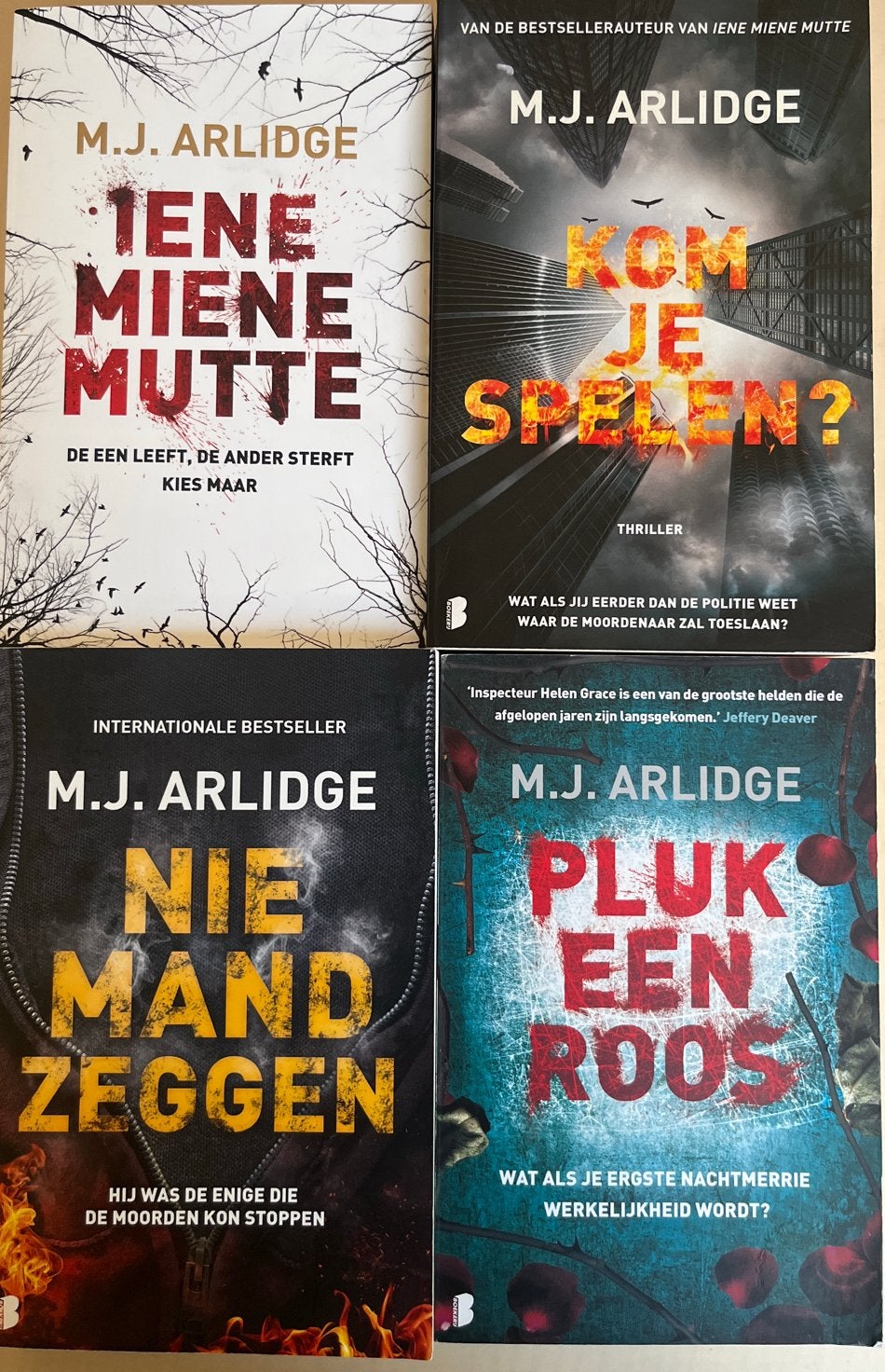 4 M.J. Arlidge Thrillers, oa kom je spelen, niemand zeggen, Boeken, Thrillers, Ophalen of Verzenden, Zo goed als nieuw, Europa overig