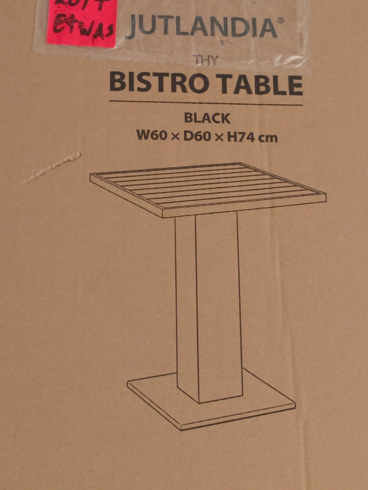 Jutlandia Thy Bistro Tafel Zwart - Nieuw in doos, Tuin en Terras, Ophalen, Nieuw, Vierkant, Aluminium