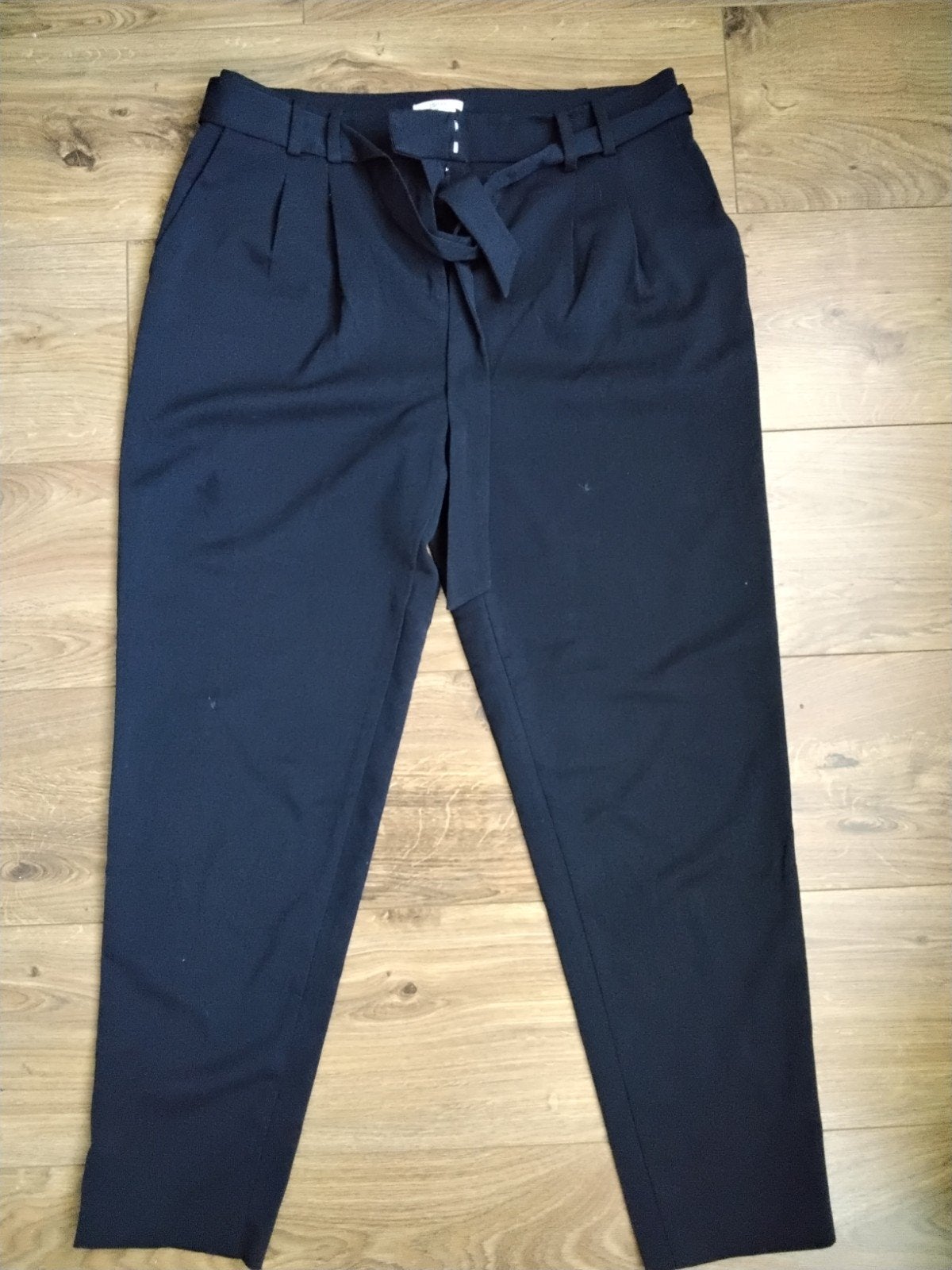 Esprit pantalon maat 36 (S) donkerblauw met strikceintuur, Kleding | Dames, Blauw, Ophalen of Verzenden, Zo goed als nieuw, Maat 36 (S)