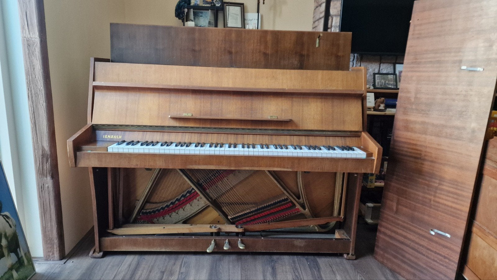 Irmbach Duitse Buffetpiano | 88 Toetsen | 3 Pedalen, Ophalen, Gebruikt, Bruin, Piano