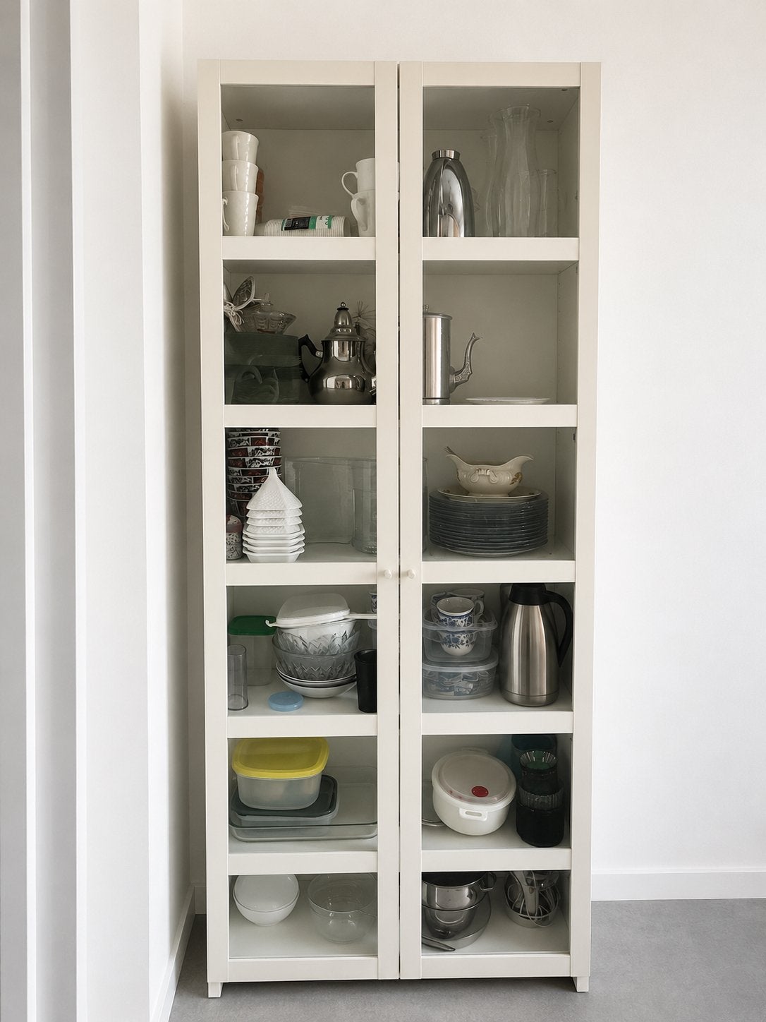 Witte vitrinekast - Nette staat, Ophalen, Gebruikt, 200 cm of meer, 50 tot 100 cm