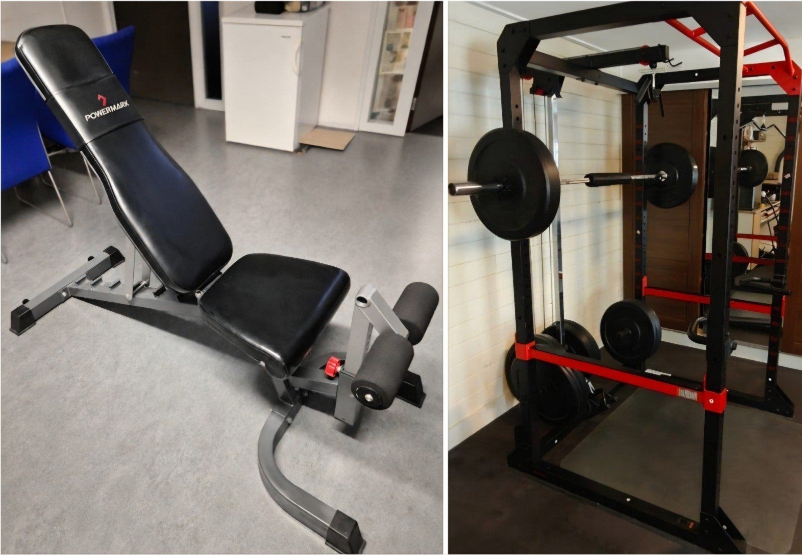 power rack bankje olympische stang en 130kg bumperplates, Sport en Fitness, Ophalen, Overige typen