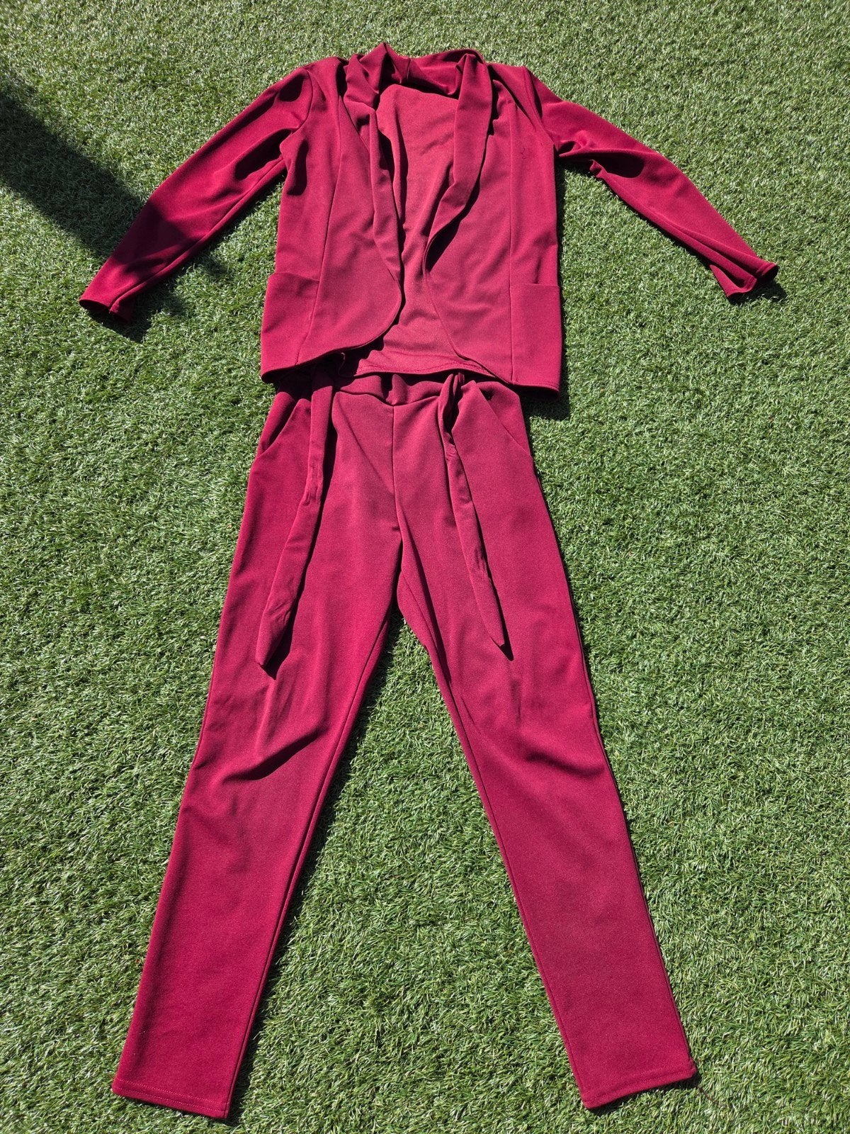 Rood broekpak 1 maat S M L, Verzenden, Zo goed als nieuw, Maat 38/40 (M), Rood