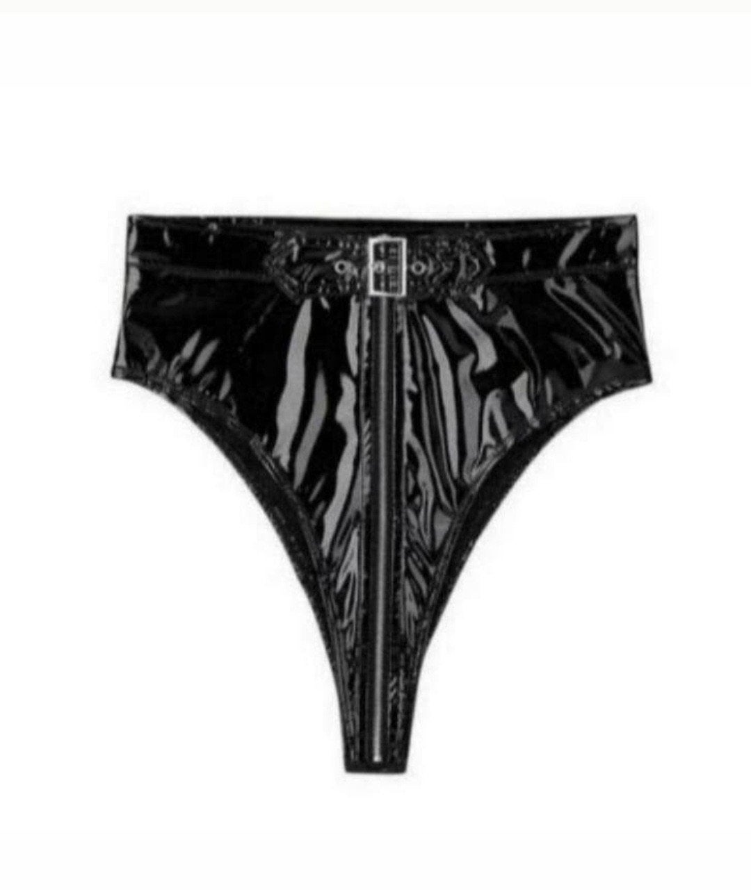 Hoge lakslip met ceintuur, tm 4XL, Verzenden, Zwart, Body of Korset