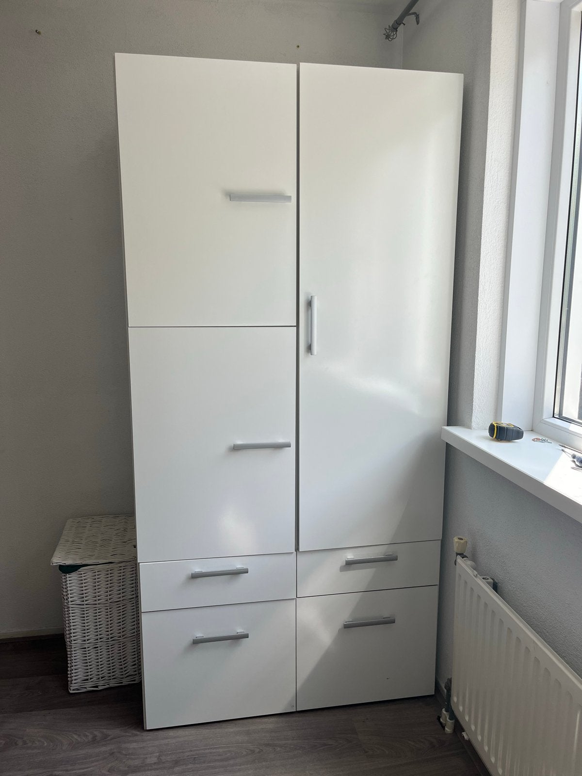 Witte ikea kledingkast met lades en hangruimte, Ophalen, Gebruikt, 50 tot 100 cm, Met lade(s)