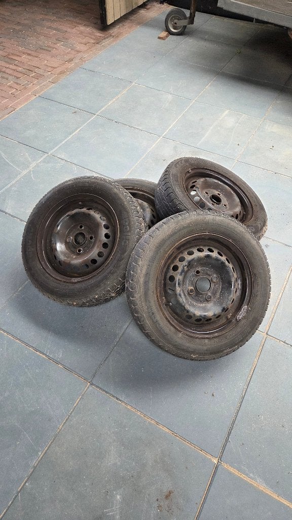 winterbanden met stalen velg, Ophalen, Gebruikt, 155 mm, 13 inch