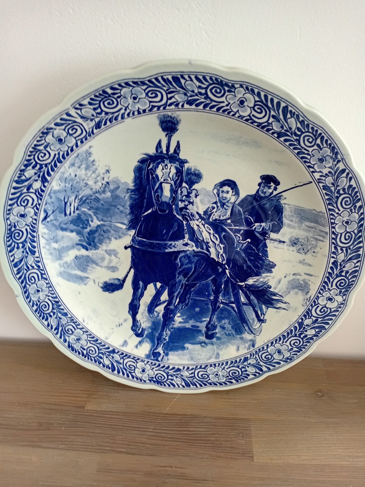 Antiek Delfts Blauw Wandbord - Sleetocht, Antiek en Kunst, Ophalen of Verzenden