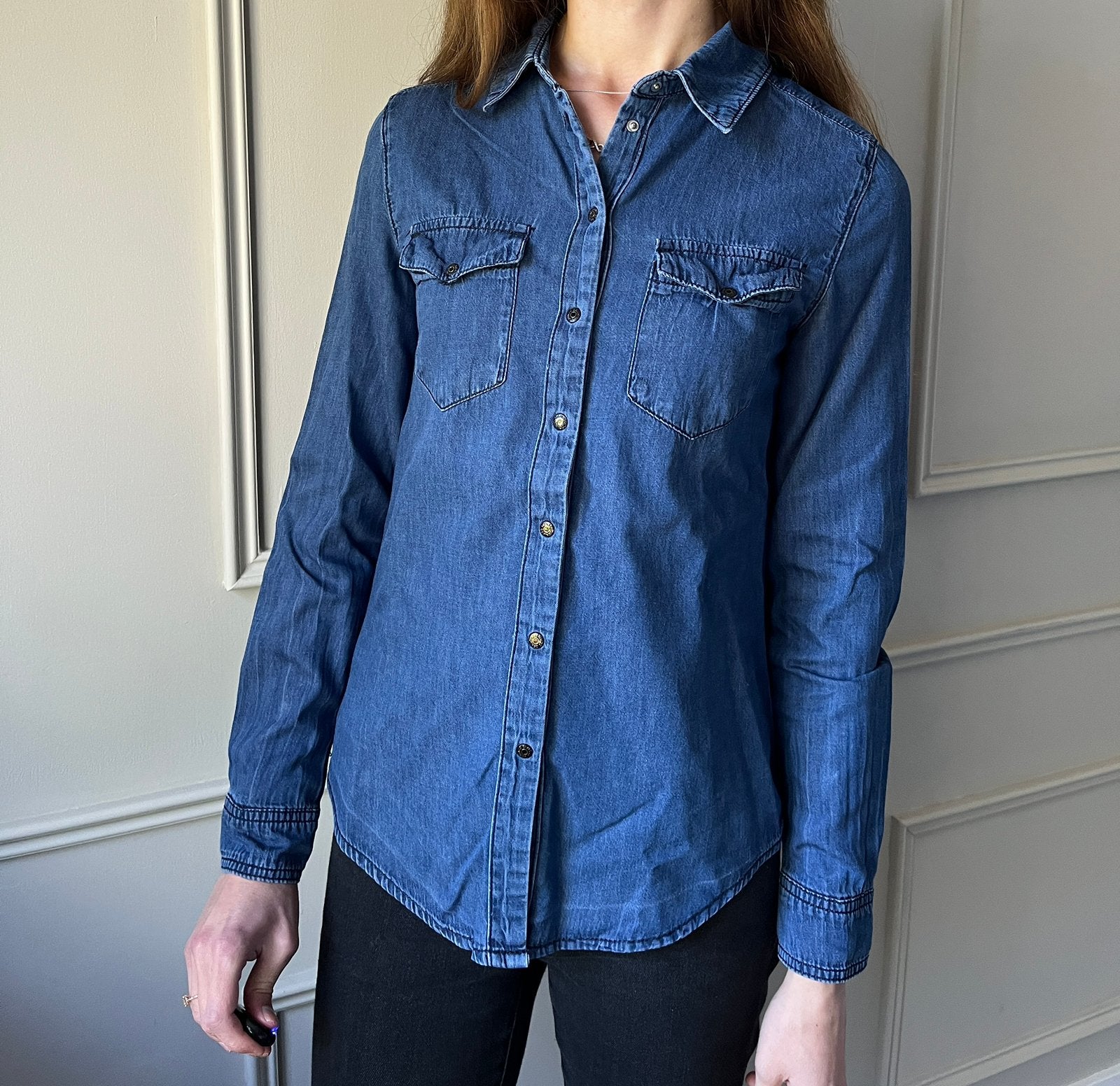 Spijkerblous | Denim Co | Maat S, Ophalen of Verzenden, Zo goed als nieuw, Maat 36 (S), Blauw