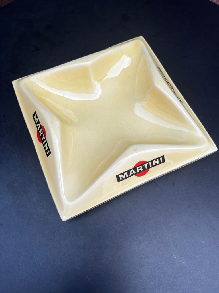 Grote vintage Martini asbak reclame keramiek gemerkt, Ophalen of Verzenden