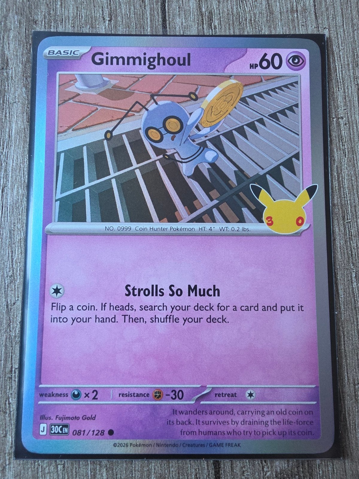 Gimmighoul Pokémon Kaart - Onbeschadigd, Ophalen of Verzenden, Zo goed als nieuw, Losse kaart