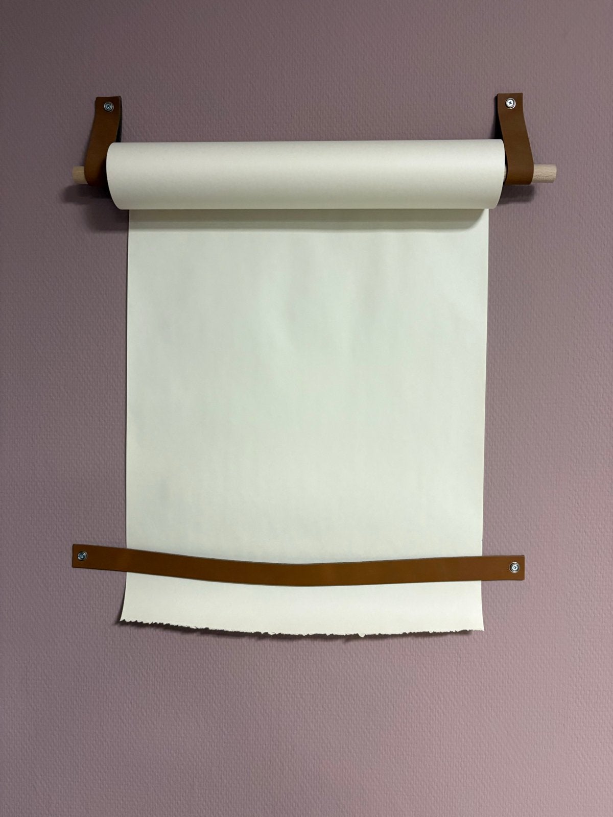 Wandhouder met papierrol - Leer en Hout, Leer, Ophalen of Verzenden, Zo goed als nieuw, Modern