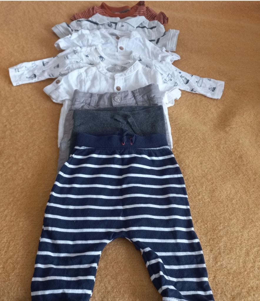 Babykleding pakket broeken en shirts maat 62, Ophalen of Verzenden