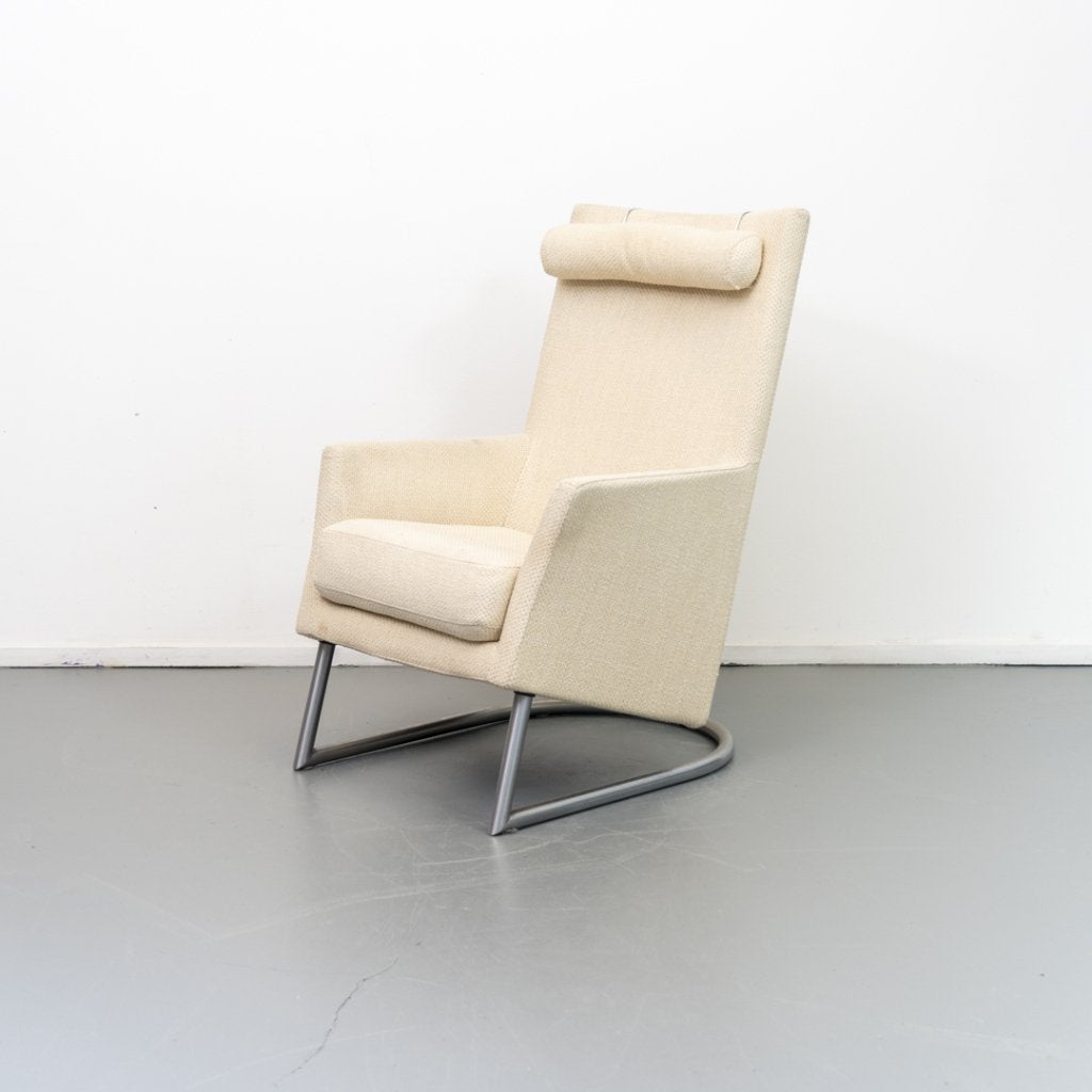 Montis Madonna Fauteuil Crème/Wit Stof - Metaal Sledepoot