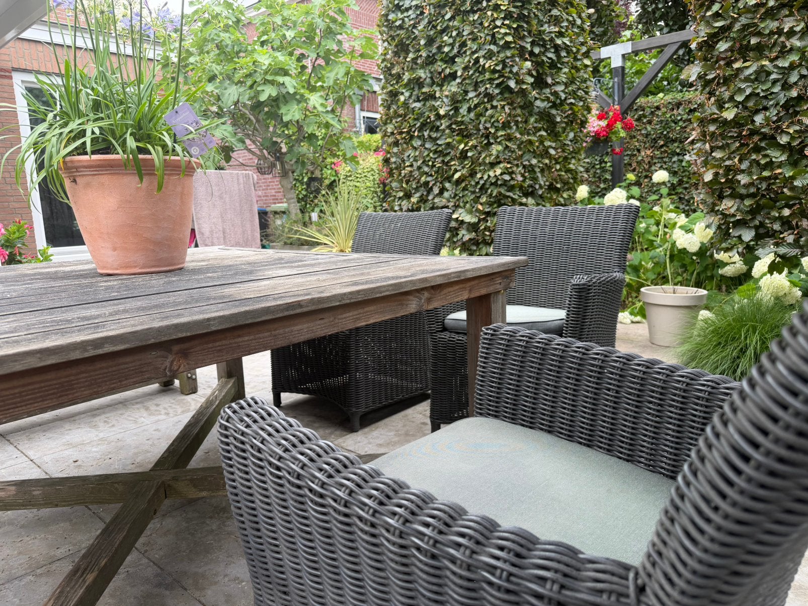 Teakhouten tuinset / dining set met super degelijke stoelen, Tuin en Terras, Tuinsets en Loungesets, Ophalen, Gebruikt, Teakhout