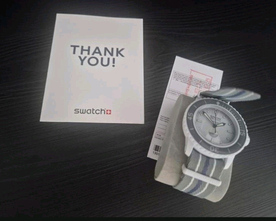 Blancpain x Swatch Antarctic Ocean, Sieraden, Tassen en Uiterlijk, Horloges | Heren, Kunststof, Polshorloge, Swatch, Nieuw