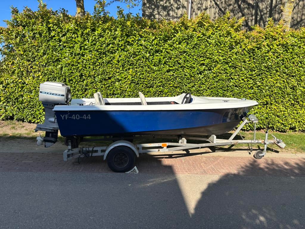Speedboot 65pk Mercury met trailer, Watersport en Boten, Speedboten, Zo goed als nieuw, Ophalen of Verzenden