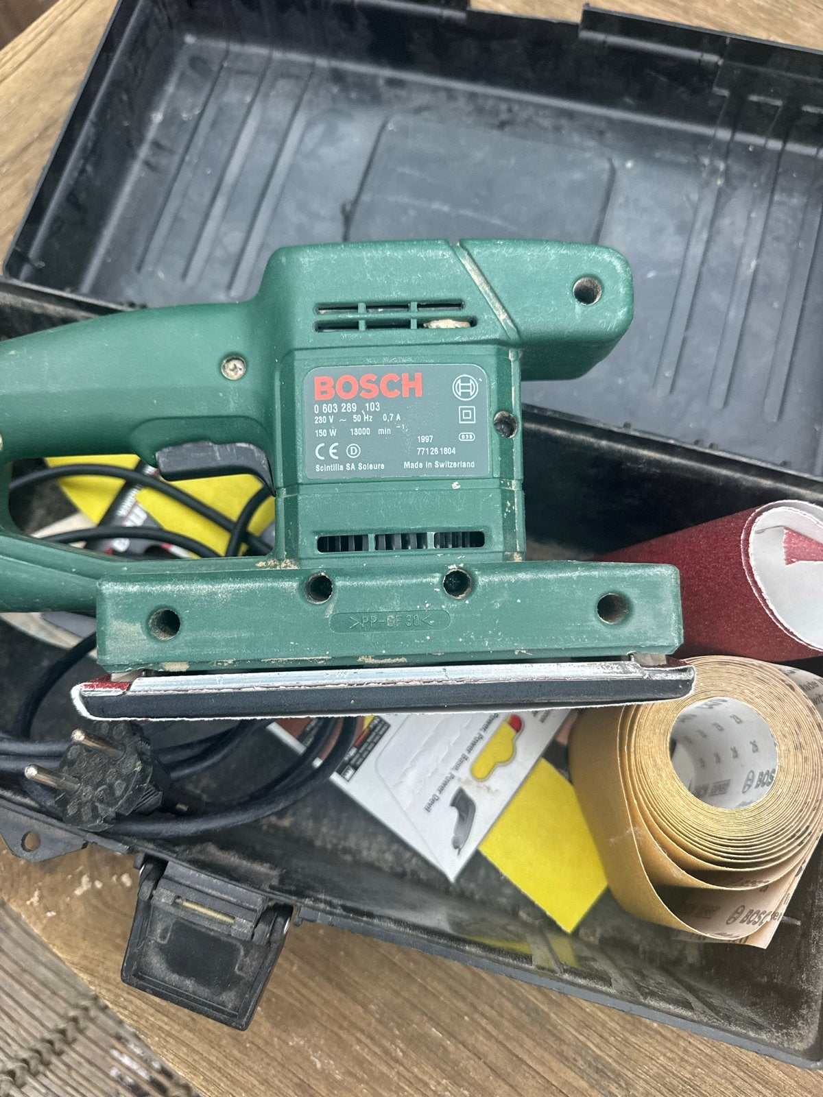 Bosch PSS 23 Vlakschuurmachine met koffer, Ophalen, Gebruikt, Minder dan 600 watt, Vlakschuurmachine
