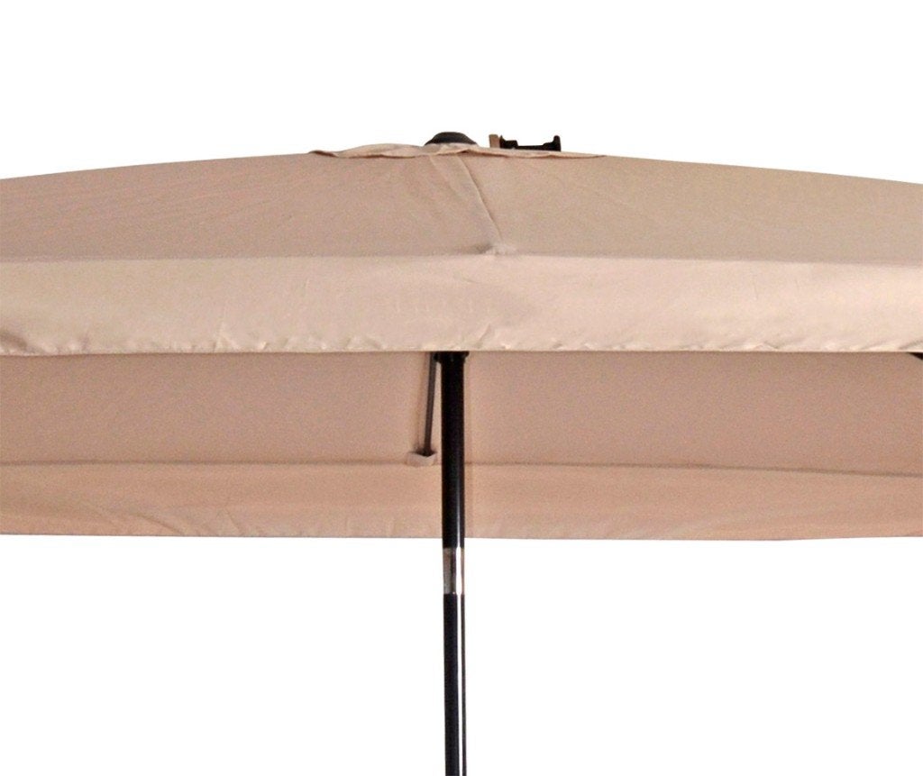 Parasol Libra rechthoek 3 x 2 meter met molen kleur ecru, Kantelbaar, Nieuw, Stokparasol, 2 tot 3 meter