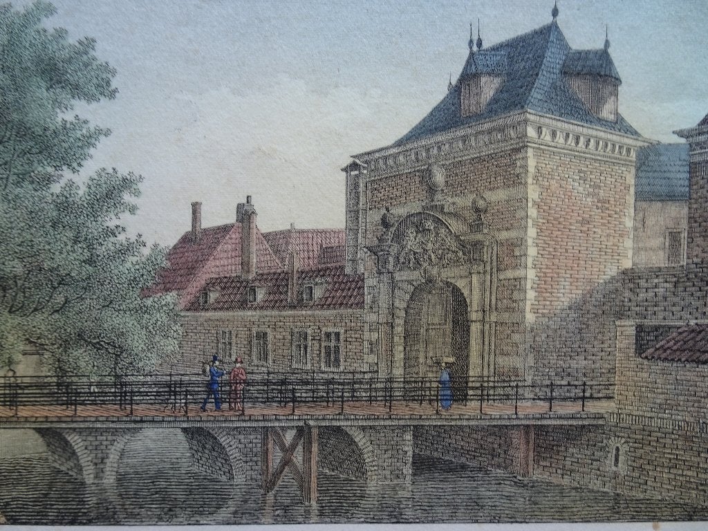 Litho Mauritspoort Den Haag, Jobard, 1825, Origineel, Ophalen of Verzenden, Overige onderwerpen, Lithografie