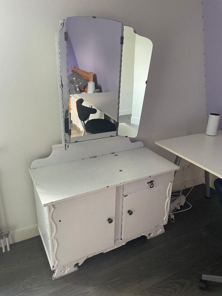 D971 Ouderwetse kaptafel make-up tafel kastje, Ophalen, Gebruikt, 50 tot 100 cm, Minder dan 100 cm