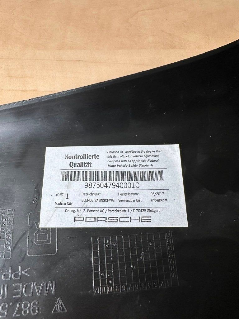 Zijdorpel hoekstuk Porsche 987 Boxster 987 504 794 00, Auto-onderdelen, Carrosserie en Plaatwerk, Ophalen of Verzenden, Nieuw