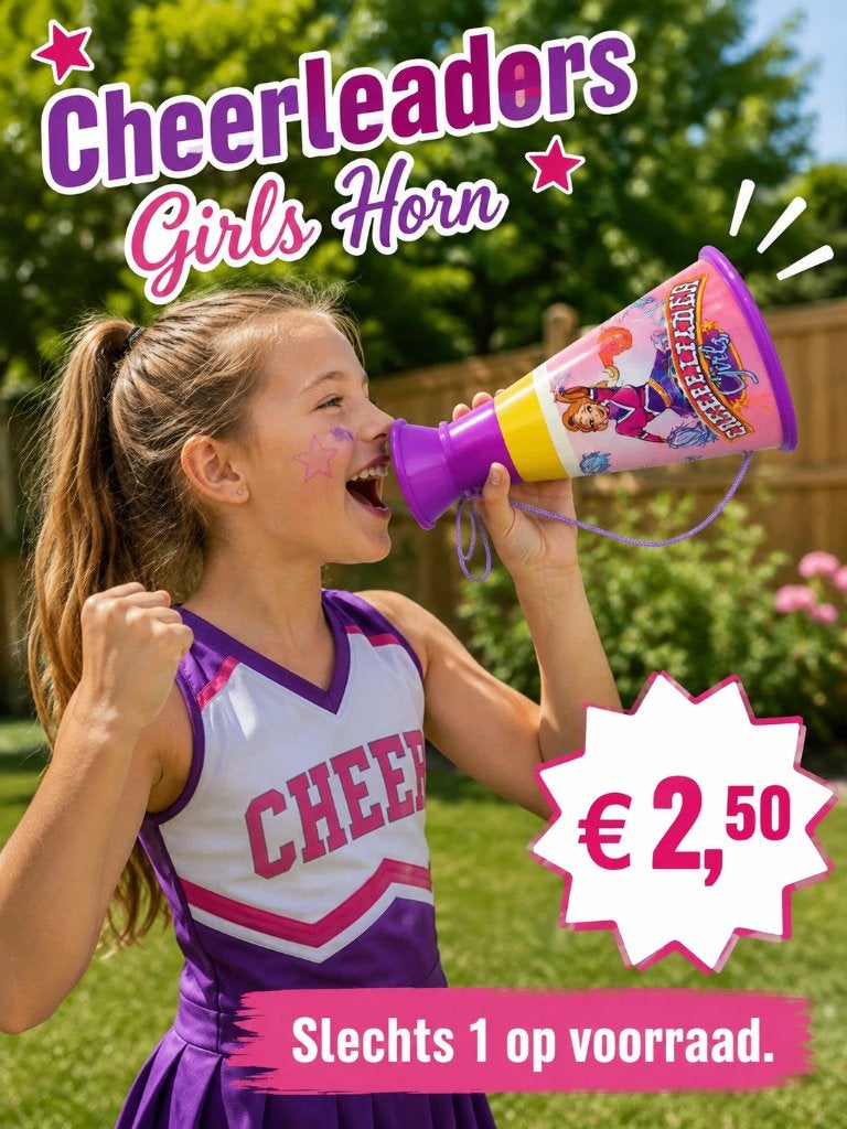 Cheerleader Girls Horn (Megafoon), Verzenden, Nieuw, Feestartikel, Carnaval