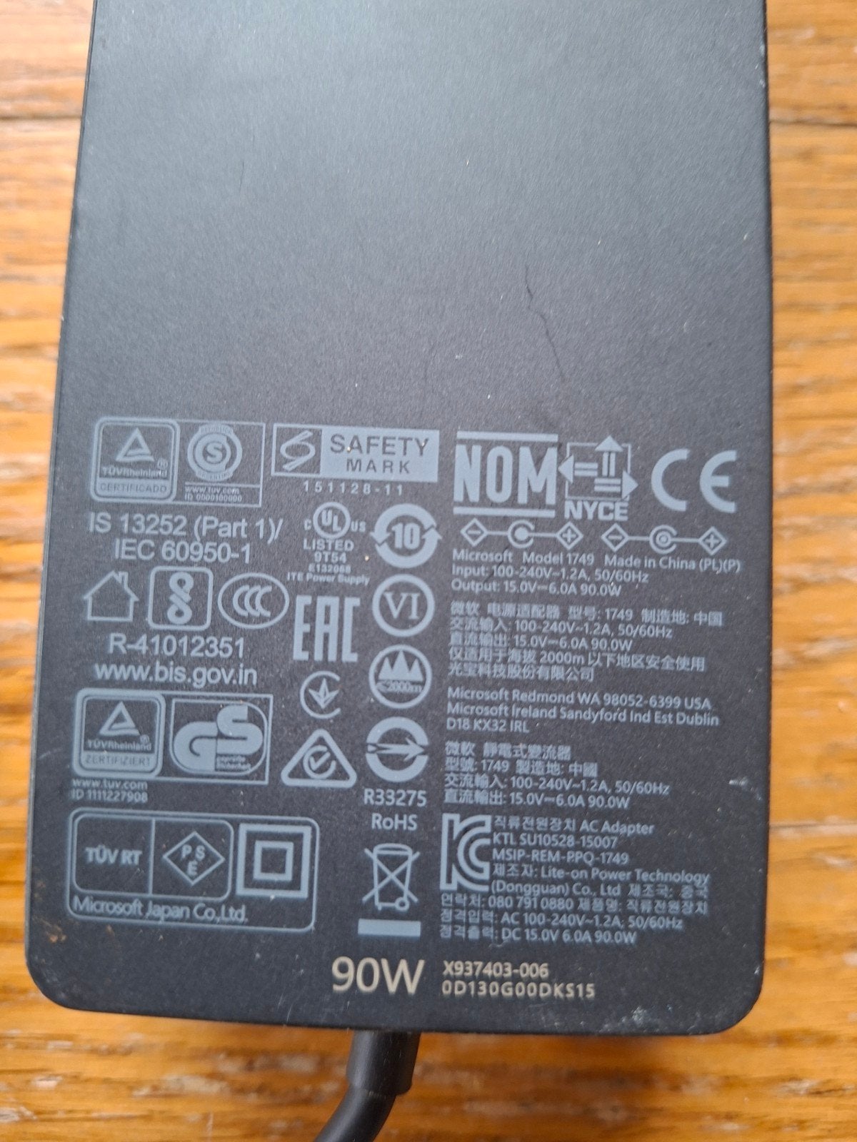 Microsoft Surface Oplader 90W Model 1749, Computers en Software, Ophalen of Verzenden, Nieuw, Microsoft