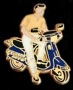 Peugeot scooter pin- blauw emaille, Verzenden, Nieuw, Transport, Speldje of Pin