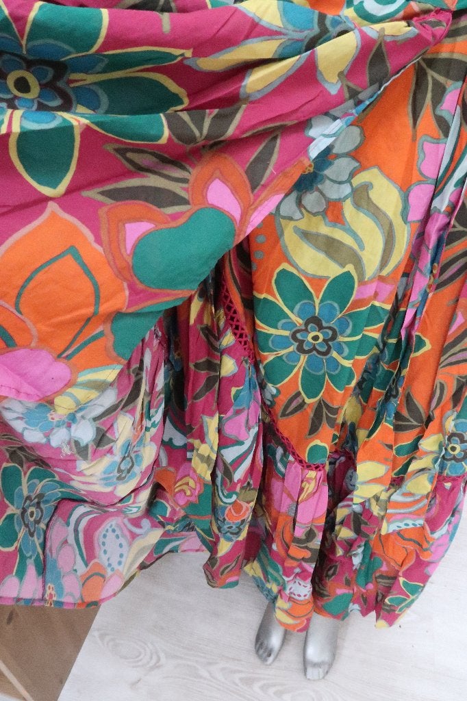 NIEUW Miss June Paris long skirt  kleurrijke boho wikkelrok, Overige kleuren, Maat 42/44 (L), Miss June, Nieuw