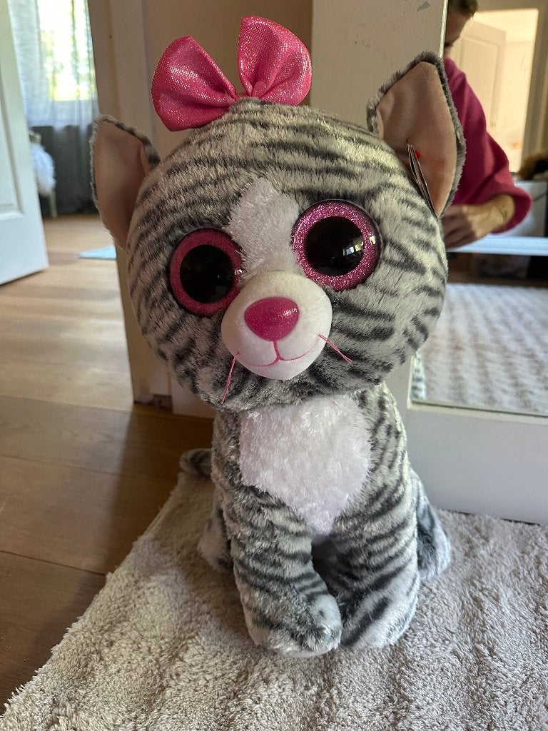 Ty Beanie Boo XL knuffel kat Kiki - 42 cm, Kinderen en Baby's, Speelgoed | Knuffels en Pluche, Overige karakters, Ophalen of Verzenden
