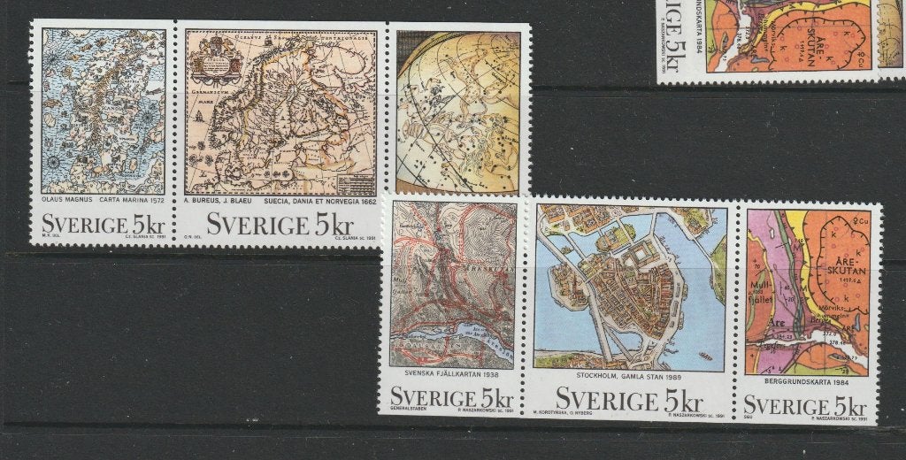 TSS Kavel 1120110 Zweden pf minr 1655-1660 landkaarten, Ophalen, Zweden, Postfris