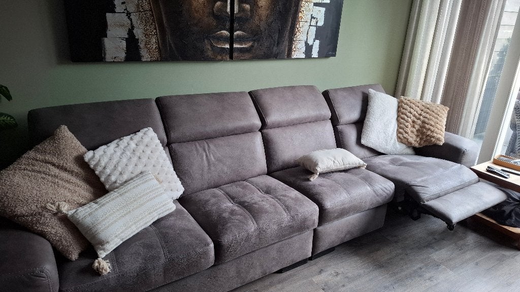 Bank 4 zits, Huis en Inrichting, Banken | Bankstellen, Ophalen, Overige materialen, Gebruikt, 300 cm of meer