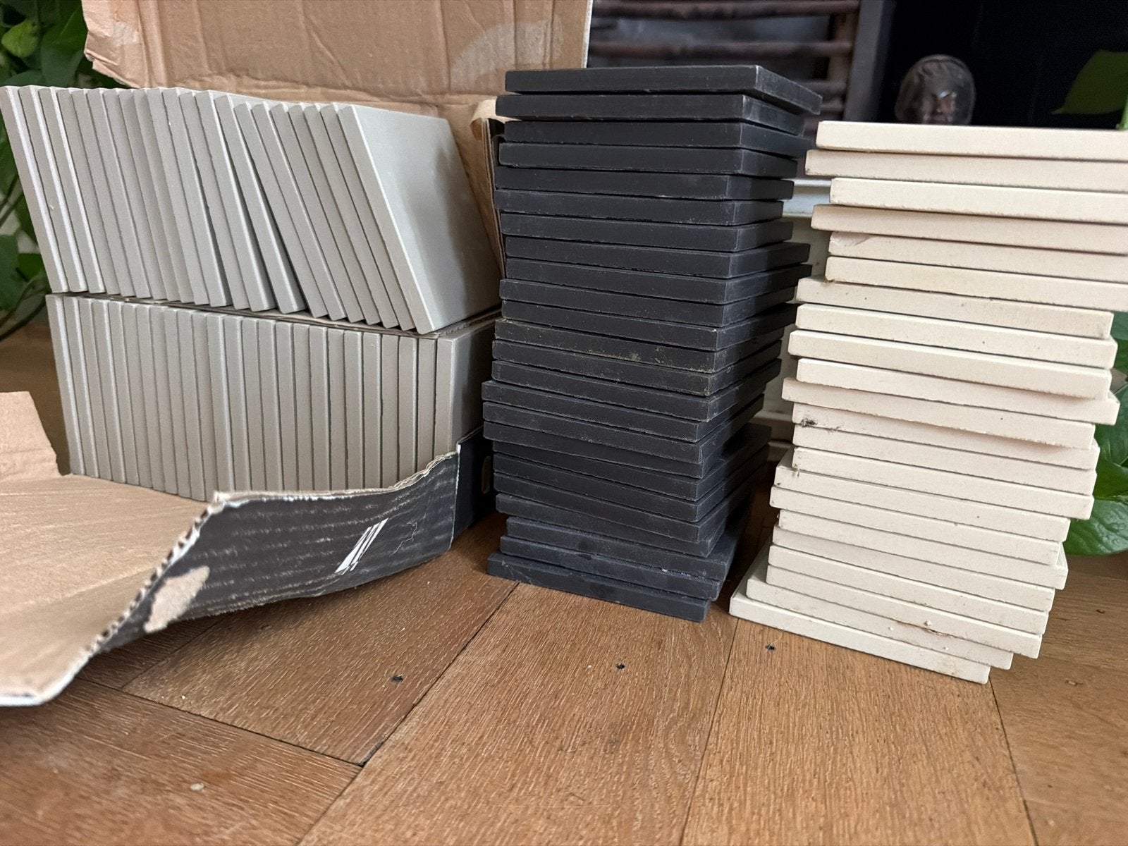 Winkelmans tegels - Zwart, grijs en gebroken wit, Ophalen, Nieuw, Minder dan 20 cm, Minder dan 5 m²