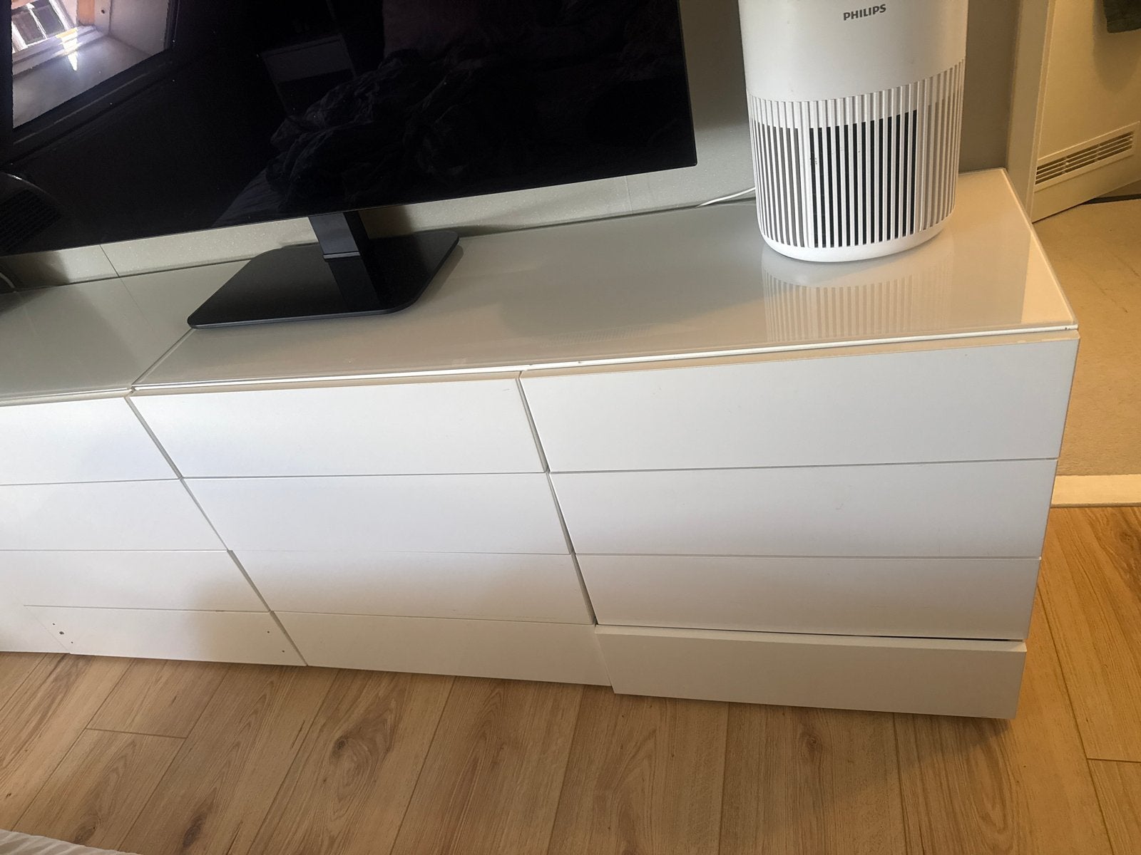 2x IKEA Besta kasten - Wit hoogglans prijs per stuk, Ophalen, Overige materialen, Gebruikt, 100 tot 150 cm