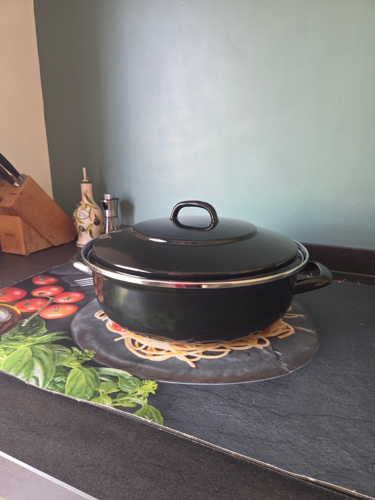 BK Braadpan - Zwart, Emaille, Geschikt voor Inductie, Gebruikt, Braadpan, BK, Ophalen of Verzenden