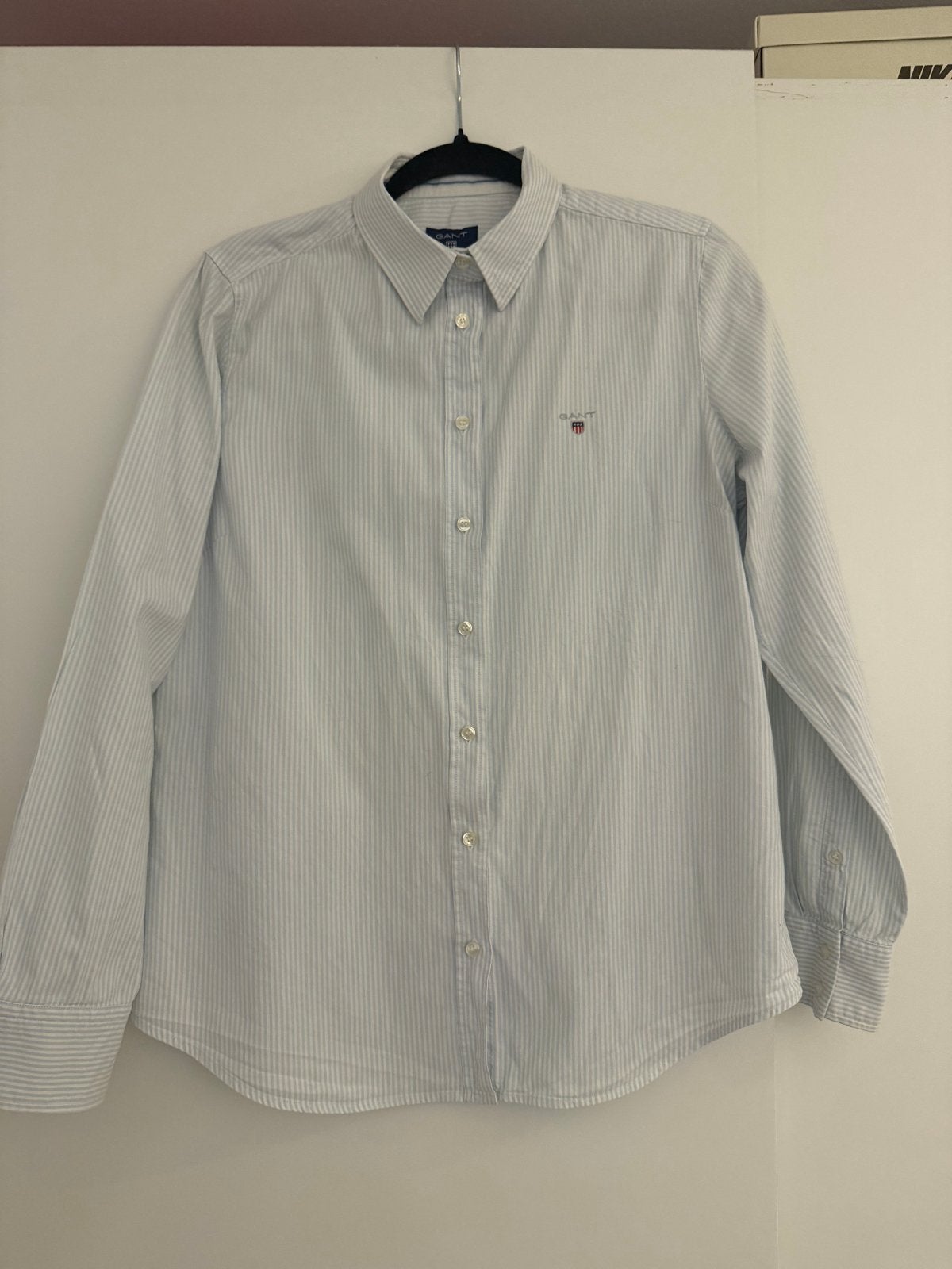 Gant gestreept overhemd - Maat XL, Verzenden, Zo goed als nieuw, Maat 42/44 (L), Blauw