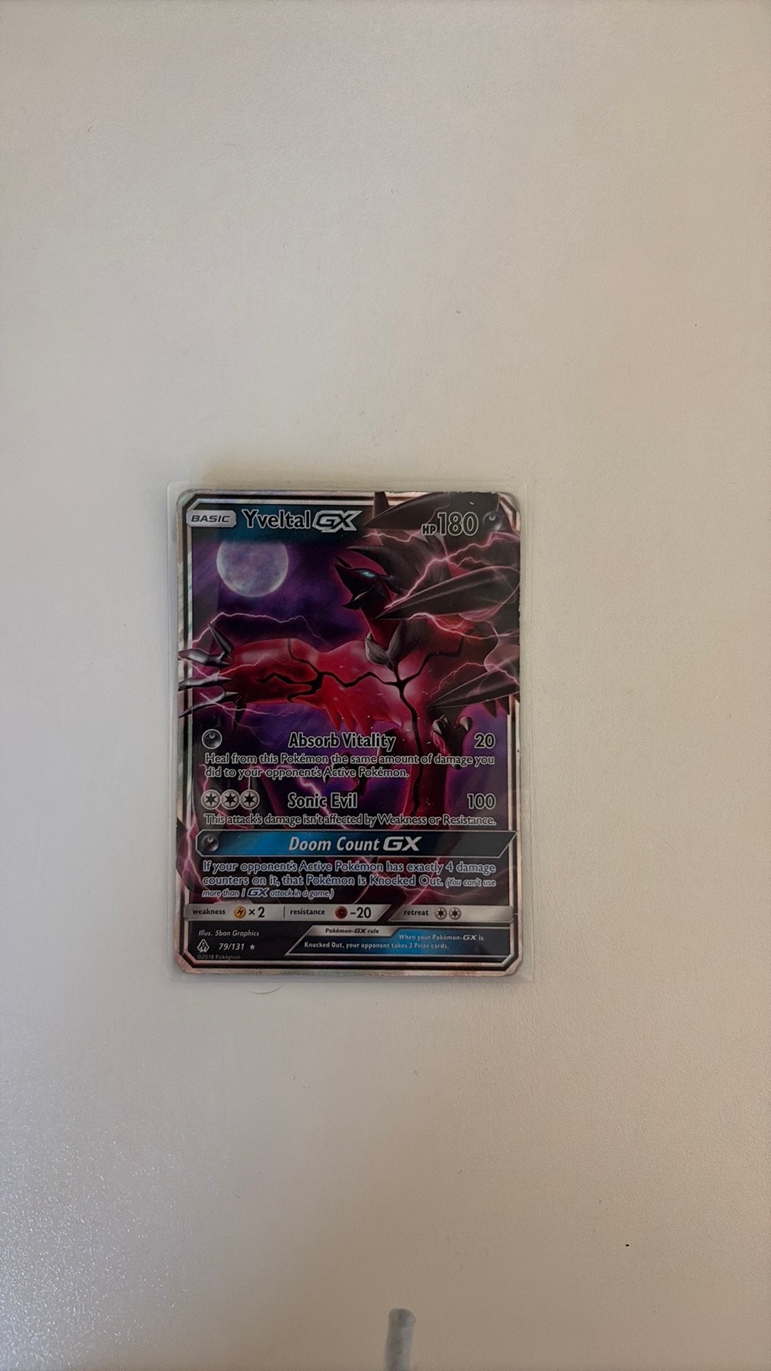 Yveltal GX pokemon kaart, Ophalen of Verzenden, Gebruikt, Losse kaart