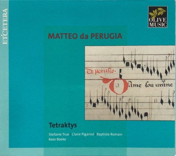 Matteo Da Perugia - Tetraktys – Chansons - RARE CD, Kamermuziek, Boxset, Zo goed als nieuw, Middeleeuwen en Renaissance