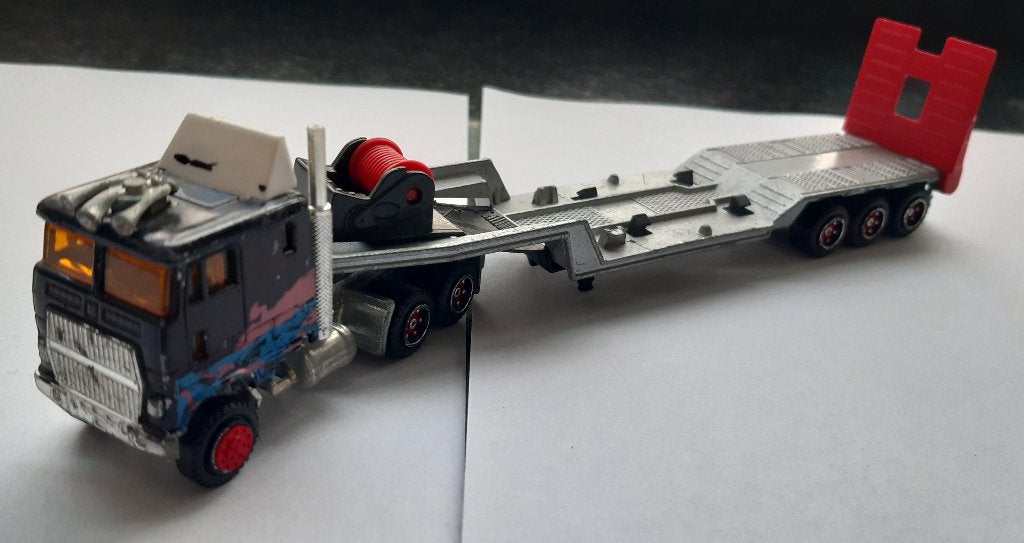 FORD USA TRUCK TREKKER/OPLEGGER MAJORETTE 1:87., Ophalen of Verzenden, Gebruikt, Bus of Vrachtwagen, Majorette